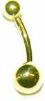 18kt/ 750er Echt Gelb Gold Banana Stecker mit Kugel.