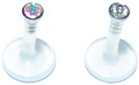 Flat-Back Lippe/ Labret/ Ohr & Co Stecker mit Glitzerstein Kugel