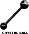 Stahl Gerade Hantel Zungepiercing & Co Stecker anodisiert
