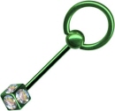 Stahl Gerade Hantel Zungepiercing & Co Stecker anodisiert