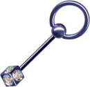 Stahl Gerade Hantel Zungepiercing & Co Stecker anodisiert