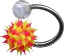 Acryl Kugel mit Piercing Spirale Ring
