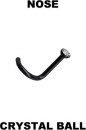 Bioplastic Piercing Nasenstecker mit Glitzerstein.