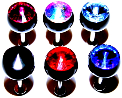 Flat-Back Lippe/ Labret/ Ohr & Co Stecker mit Bio UV Kugel
