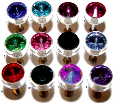 Flat-Back Lippe/ Labret/ Ohr & Co Stecker mit Bio UV Kugel