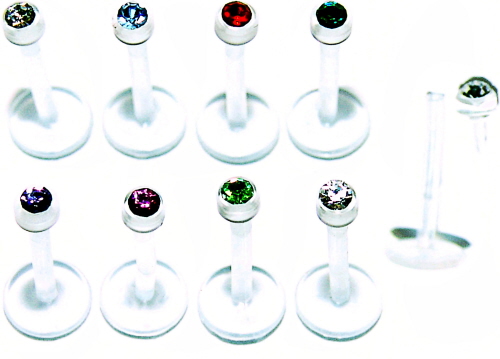Flat-Back Lippe/ Labret/ Ohr & Co Stecker mit Glitzer Kugel