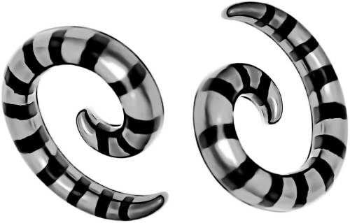 schwarz_silber_ohr_piercing_spirale_expander