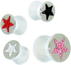 stern_piercing_plugs_mit_kristallen
