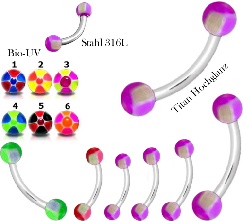 Augenbrauenpiercing Banane Rook Piercing Chirurgenstahl Roségoldfarbig - Foto 2