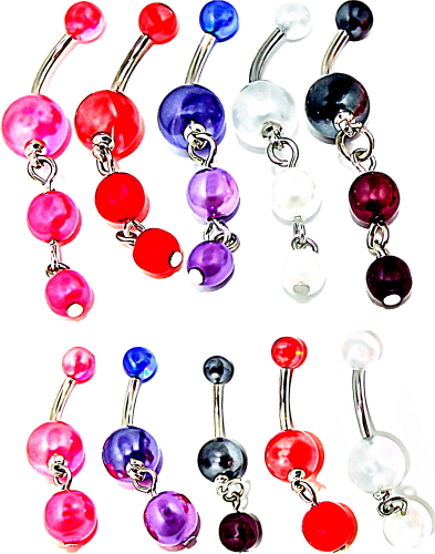 FECTAS Bauchnabelpiercing Set - Edelstahl & Kunststoff Für Schwangerschaft 6-32mm