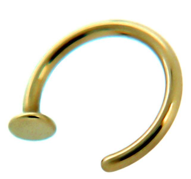 Goldenem Titan Stahl Nasenpiercing Ring offen 0.8mm bis 1.2mm