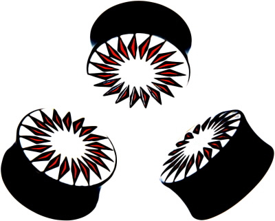 Multiroter Stern Ohr Plug - UV Acryl Dehnschmuck 3-12mm