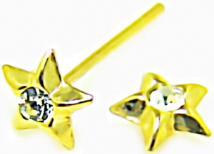 Titan Nasenpiercing Spirale Mit Kristallblume – 1 Mm Stärke, 6 Mm Länge, Roségold