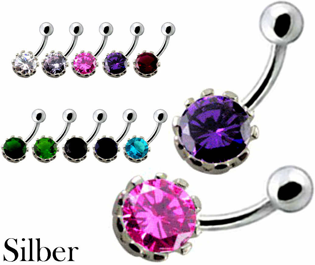 925 echt Silber Sterlingsilber Piercing Schmuck mit Banane Stecker